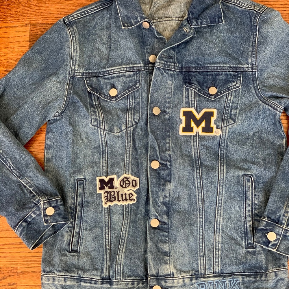 Womens U of MI oversized Jean Jacket